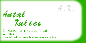 antal kulics business card